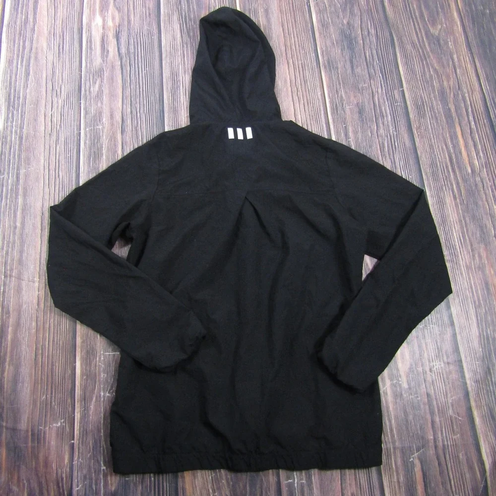 Adidas Jacket Mens S‎ Black Hooded Full Zip Windbreaker Lightweight Golf Sport